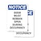 Signmission Door Must Remain Open During Occupancy, 7 in W x Rectangle, Vinyl Decal OS-2PACK-NS-D-710-V-11506 - alternate 1